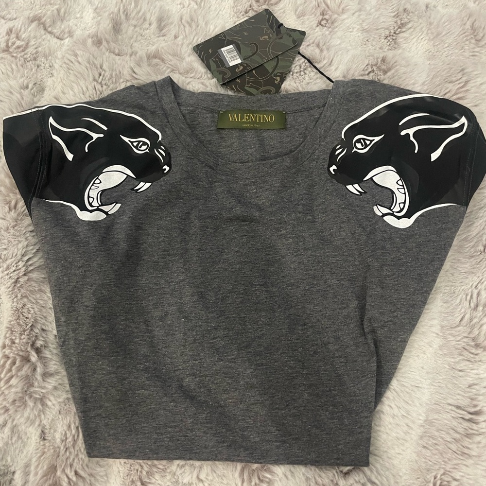 Valentino Mens Tiger T shirt Grey Sz XS